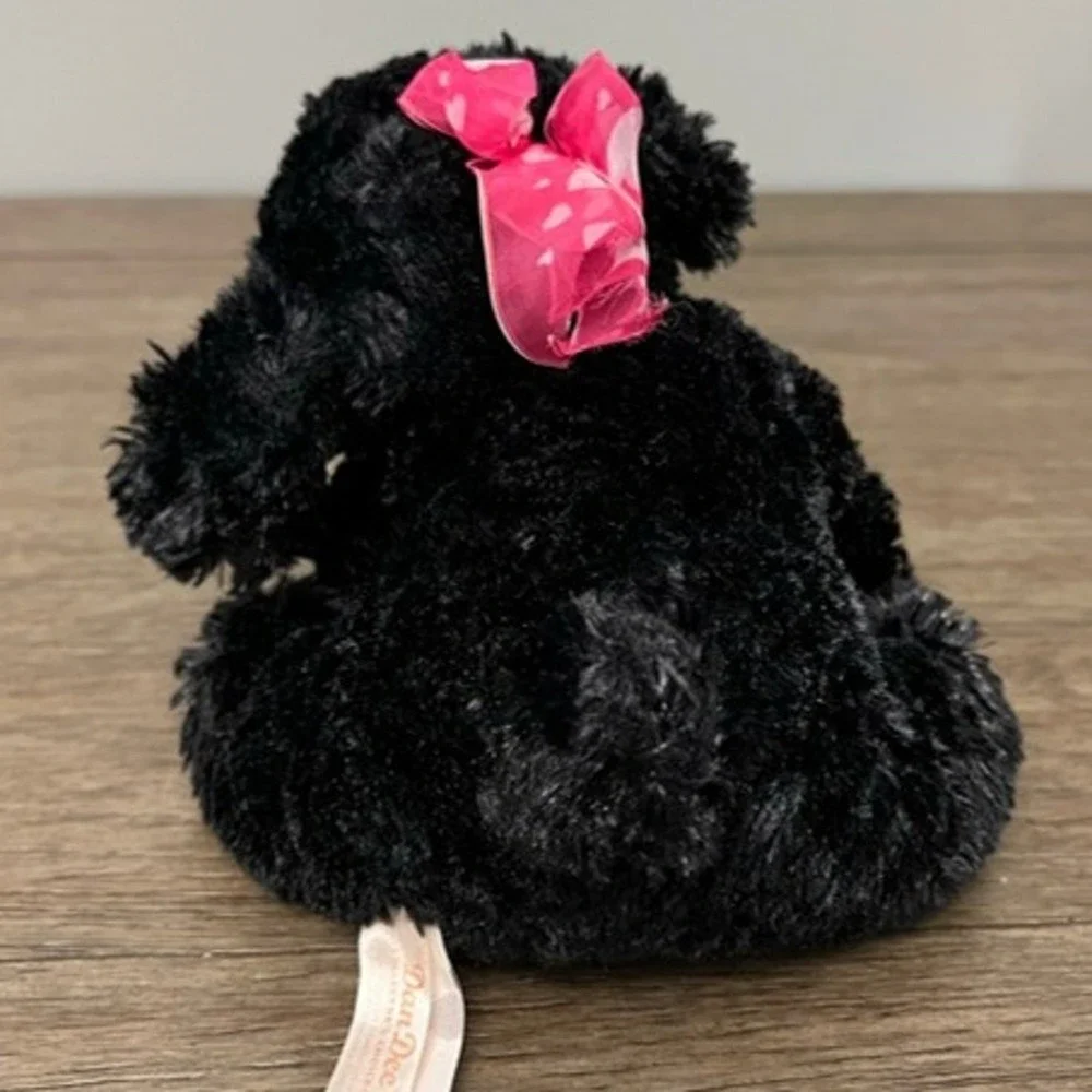 Dan‎ Dee Black Puppy with Pink Heart Bow Plush